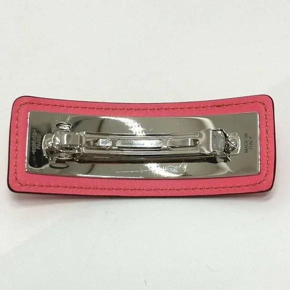 AUTHENTICITY GUARANTEE HERMES Braid Glen hair accessory Leather pink/GreenUnused - Picture 4 of 7